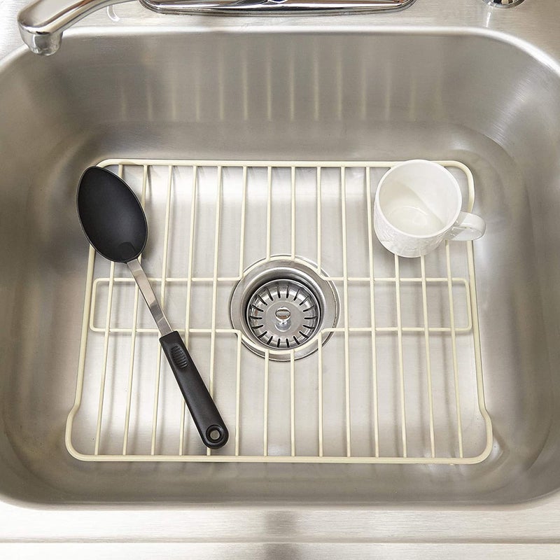 Better Houseware Sink Protector Prevents Scratches Sink Rack for Bottom of Sink Almond Sink Mat Sink Protectors for Kitchen Sink Metal 12 x 10.25 x 1 - Image 2